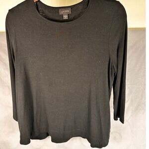 J. Jill Petite Medium Black WearEver Collection 3/4 Sleeve Tunic Top